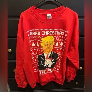Trump Red Christmas Sweatshirt Crewneck XL